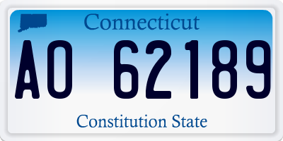 CT license plate AO62189