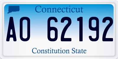 CT license plate AO62192