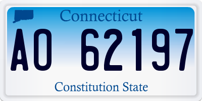 CT license plate AO62197