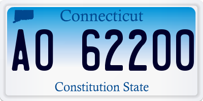 CT license plate AO62200