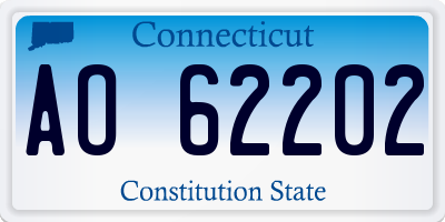 CT license plate AO62202