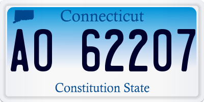 CT license plate AO62207