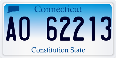 CT license plate AO62213