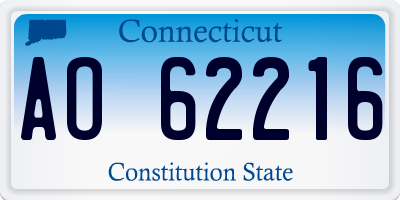 CT license plate AO62216