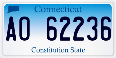 CT license plate AO62236