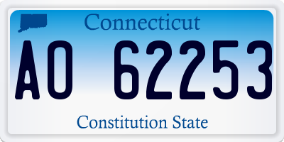 CT license plate AO62253