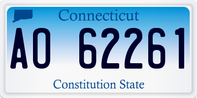 CT license plate AO62261