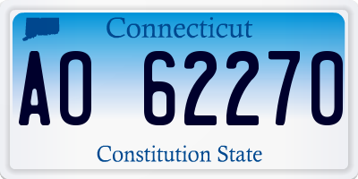 CT license plate AO62270