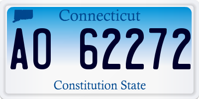 CT license plate AO62272