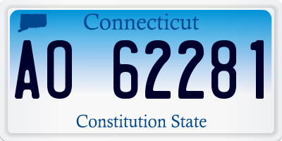 CT license plate AO62281