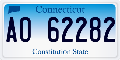 CT license plate AO62282