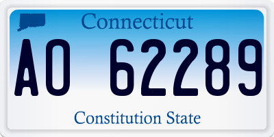 CT license plate AO62289