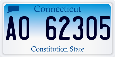CT license plate AO62305
