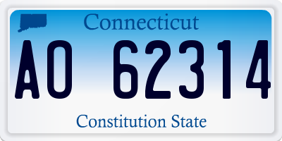 CT license plate AO62314
