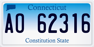 CT license plate AO62316