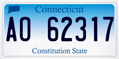 CT license plate AO62317