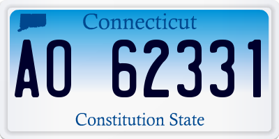 CT license plate AO62331