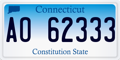 CT license plate AO62333