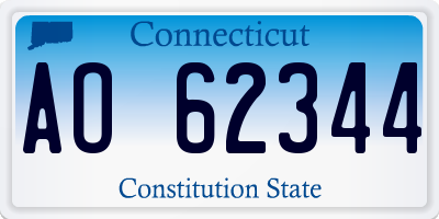 CT license plate AO62344
