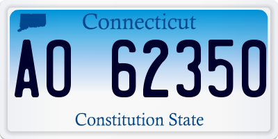 CT license plate AO62350