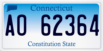 CT license plate AO62364