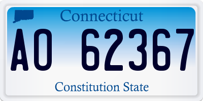 CT license plate AO62367