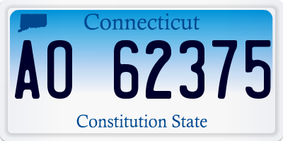 CT license plate AO62375