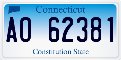 CT license plate AO62381