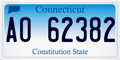 CT license plate AO62382