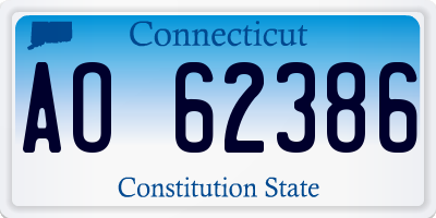 CT license plate AO62386