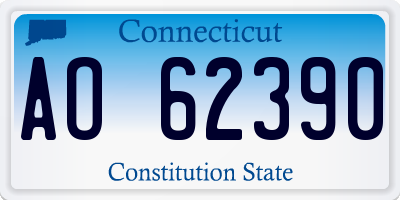 CT license plate AO62390