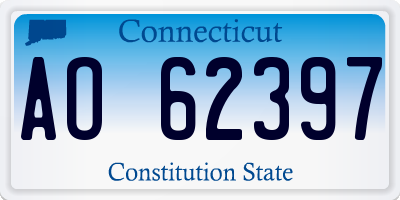 CT license plate AO62397
