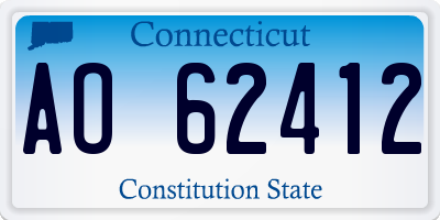 CT license plate AO62412