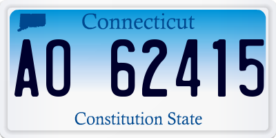 CT license plate AO62415