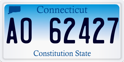 CT license plate AO62427