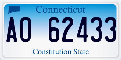 CT license plate AO62433