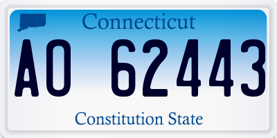 CT license plate AO62443