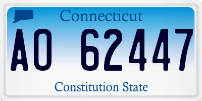 CT license plate AO62447