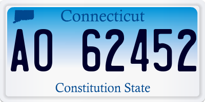 CT license plate AO62452
