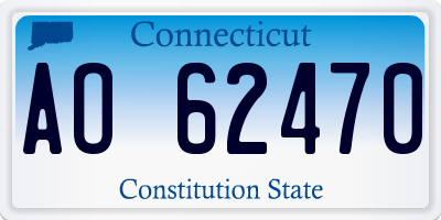 CT license plate AO62470