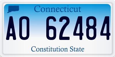 CT license plate AO62484