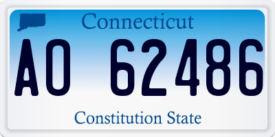 CT license plate AO62486