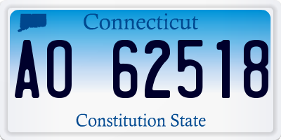 CT license plate AO62518