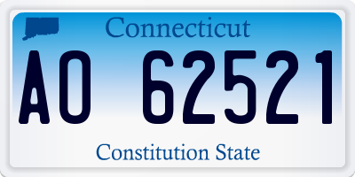 CT license plate AO62521