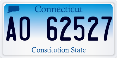 CT license plate AO62527