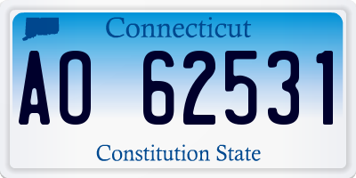 CT license plate AO62531