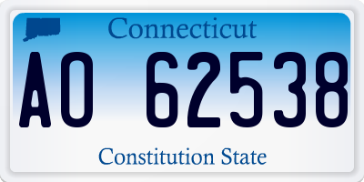 CT license plate AO62538