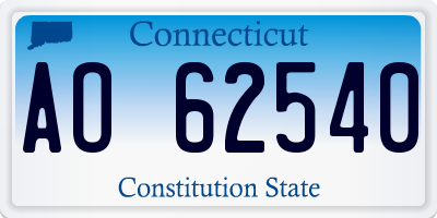CT license plate AO62540