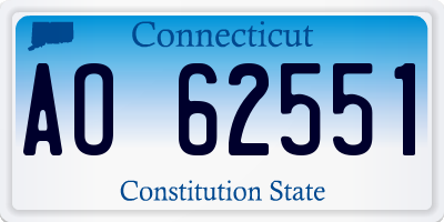 CT license plate AO62551