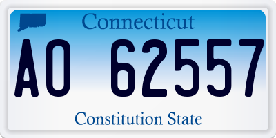 CT license plate AO62557